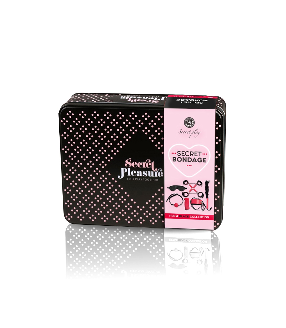 8 PIECES BONDAGE KIT -ROJO & NEGRO