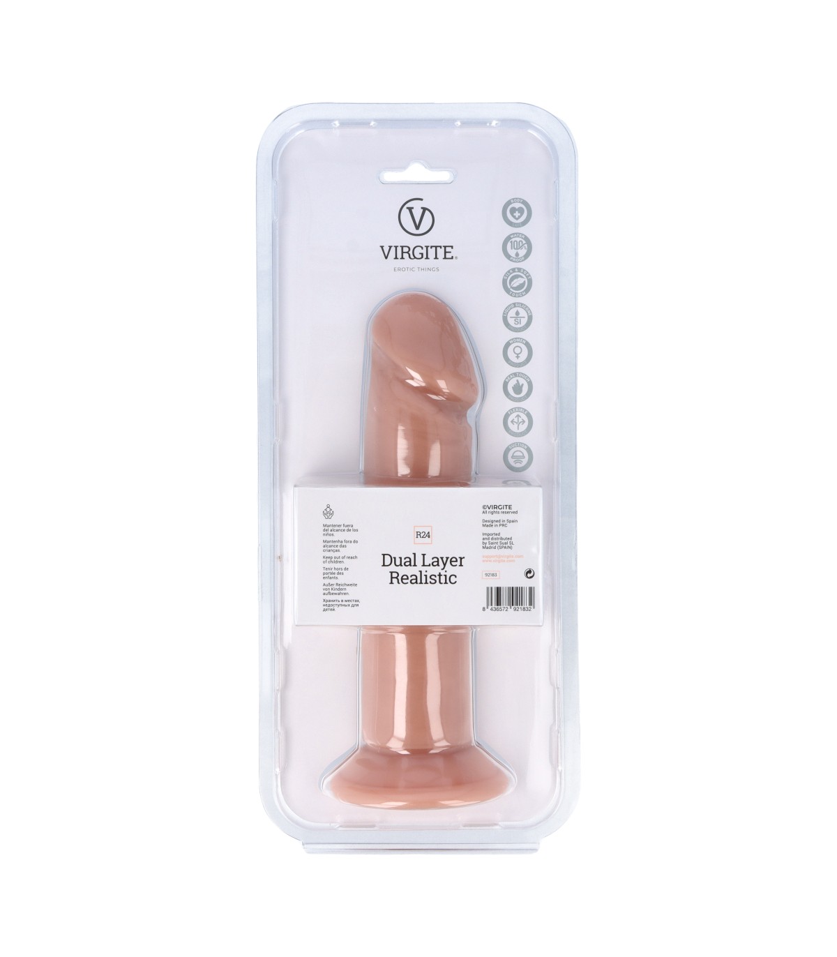 Dildo Realista Virgite R24: Inmersión Sedosa con Tacto de Piel Natural - 21,5 cm - Imagen 3
