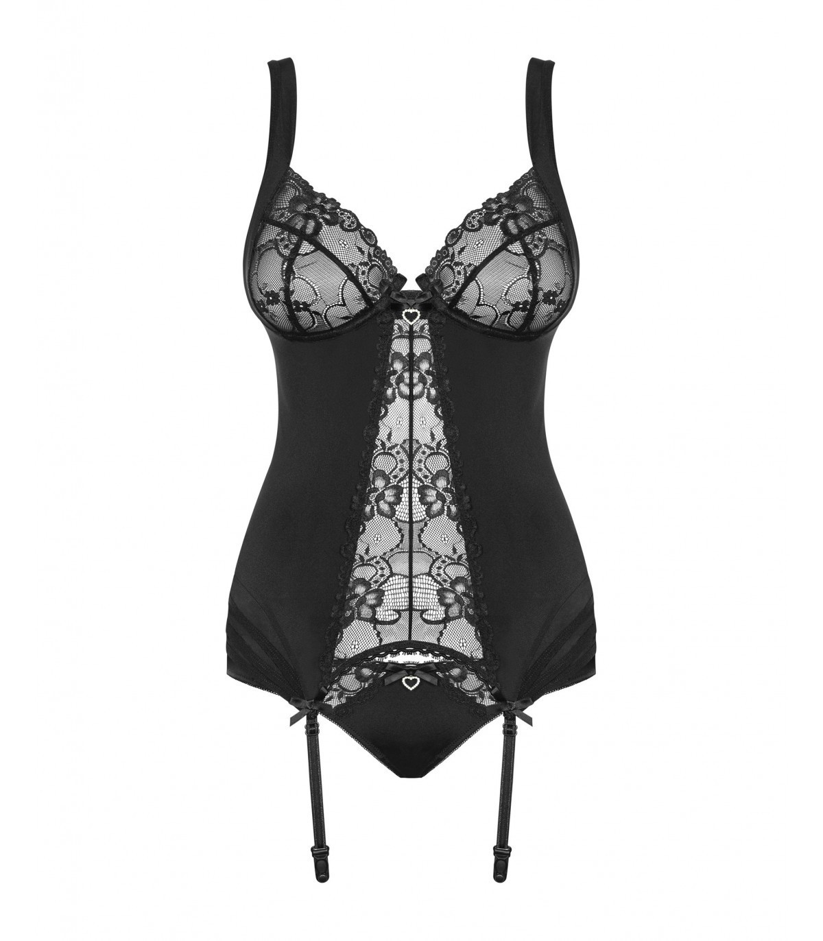 HEARTINA CORSET & THONG BLACK S/M - Imagen 2
