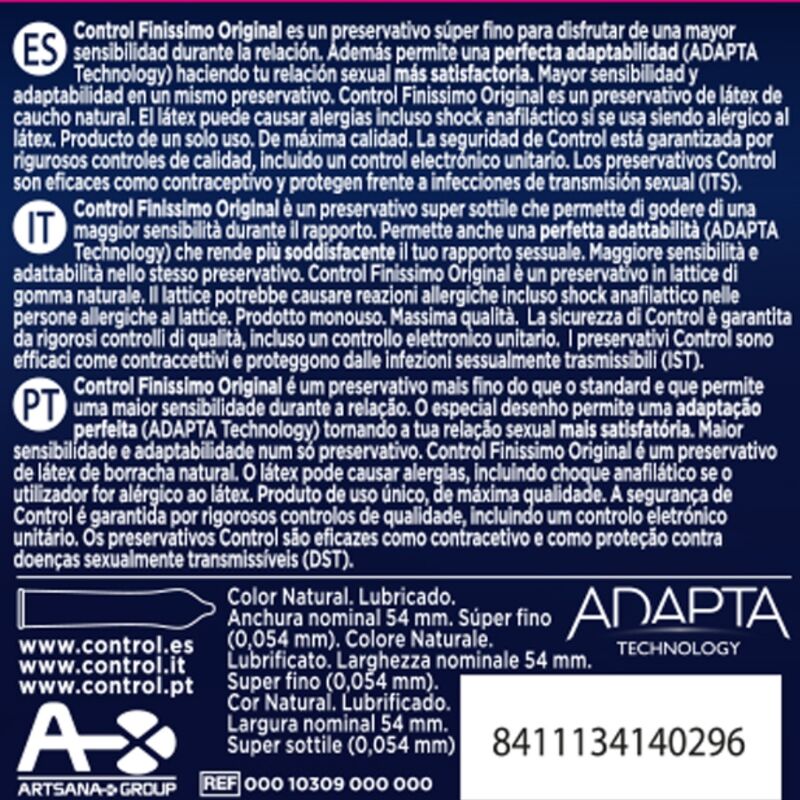 CONTROL - FINISSIMO PRESERVATIVOS 3 UNIDADES - Imagen 2