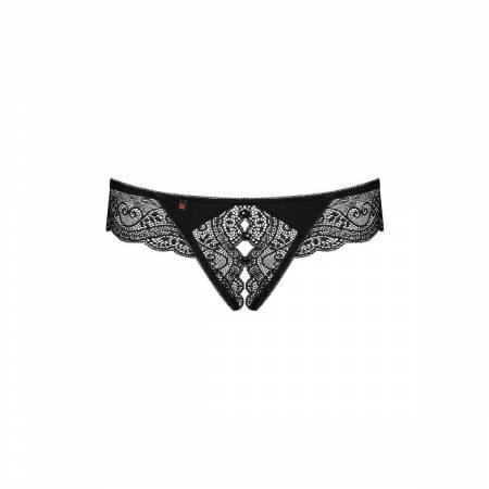 MIAMOR CROTCHLESS THONG BLACK   S/M