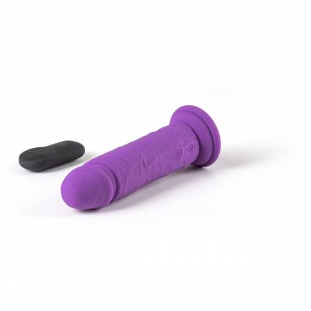 VIBRADOR REALÍSTICO R11" MORADO 14,4CM C/ CONTROL REMOTO"